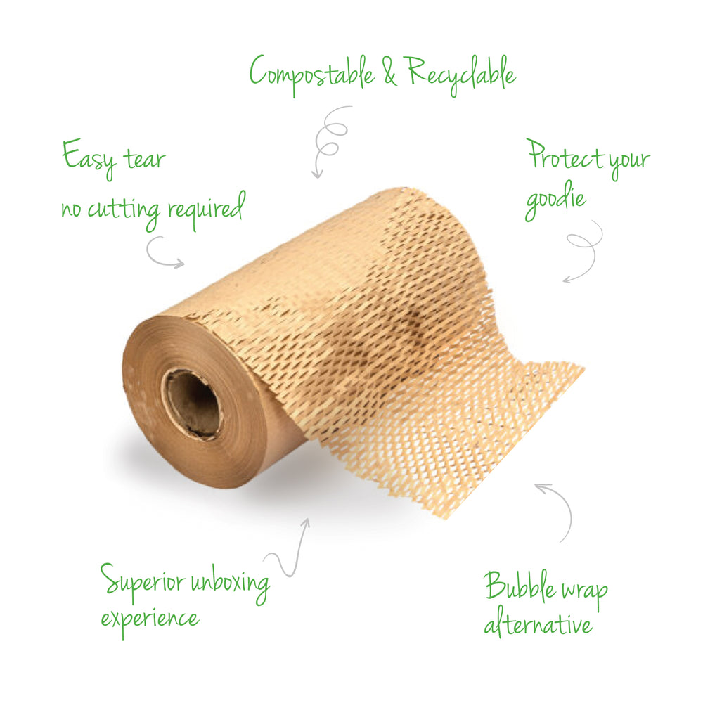 Paper Bubble Wrap - 250M - Honeycomb Packing Paper - 100% Recycled